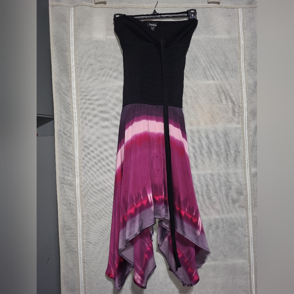 💗💜Bebe Small Halter Top Asymmetrical Dress